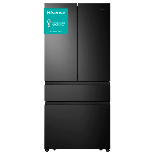 Hisense Refrigerador/congelador NoFrostPlus/Inverter/Multiflow 360°/SuperCool/181,7 cm/pieza refrigeradora 302 l/parte congeladora 178 l/40 dB/310 kWh/año/negro RF540N4SBF2